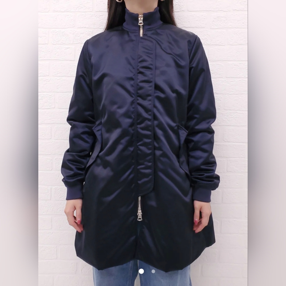 💙Acne studios Navy Long Bomber Jacket Size 34 Fits All Sizes. Excellent Cond!